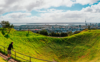 Auckland city from the summit of Mount Eden